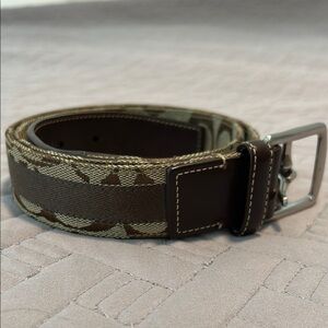 Coach Brown and Tan Leather Trim Belt